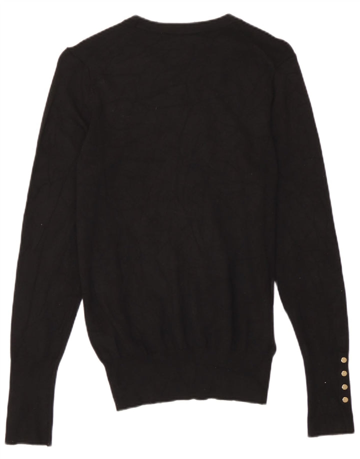 Zara Γυναικείο πουλόβερ με λαιμόκοψη UK 12 Medium Μαύρο