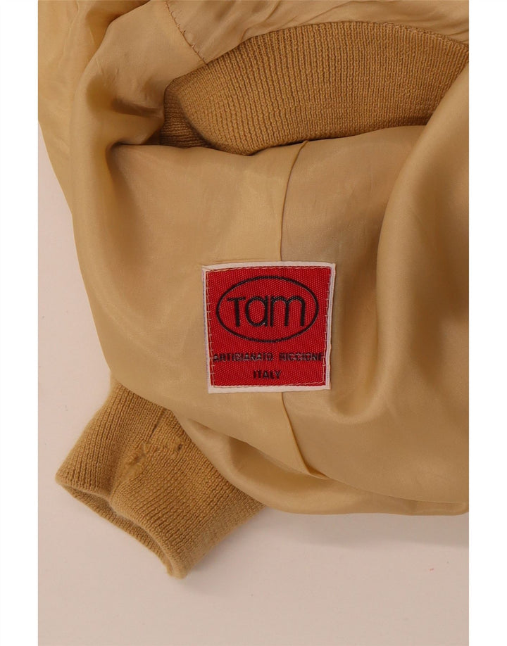 Vintage Ανδρικό Suede Bomber Jacket UK 38 Medium Beige