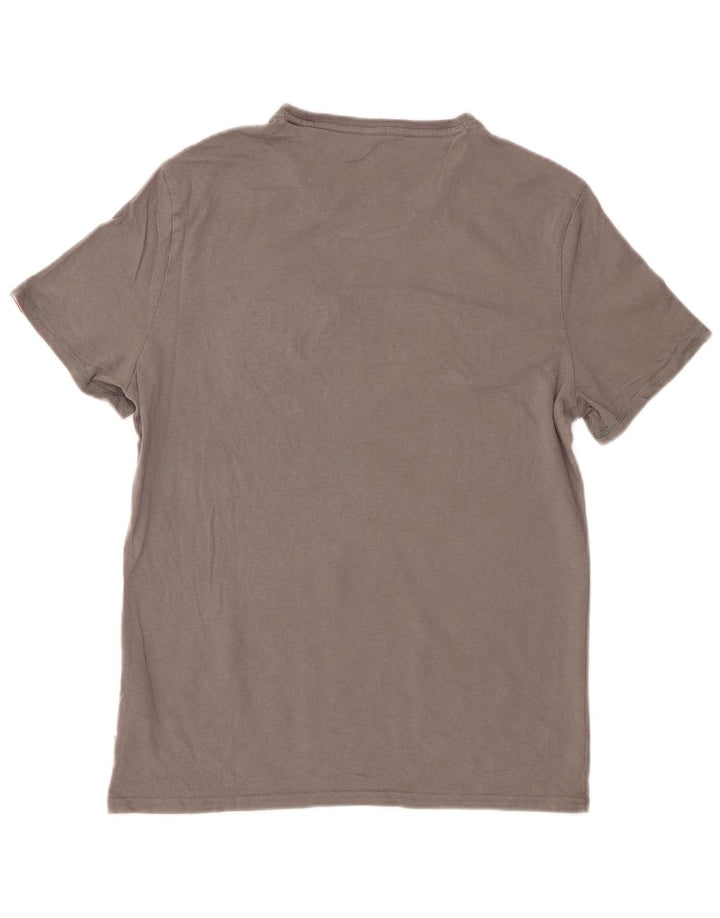 Γραφικό μπλουζάκι Guess Mens Slim Fit Top Μεσαίο γκρι βαμβακερό