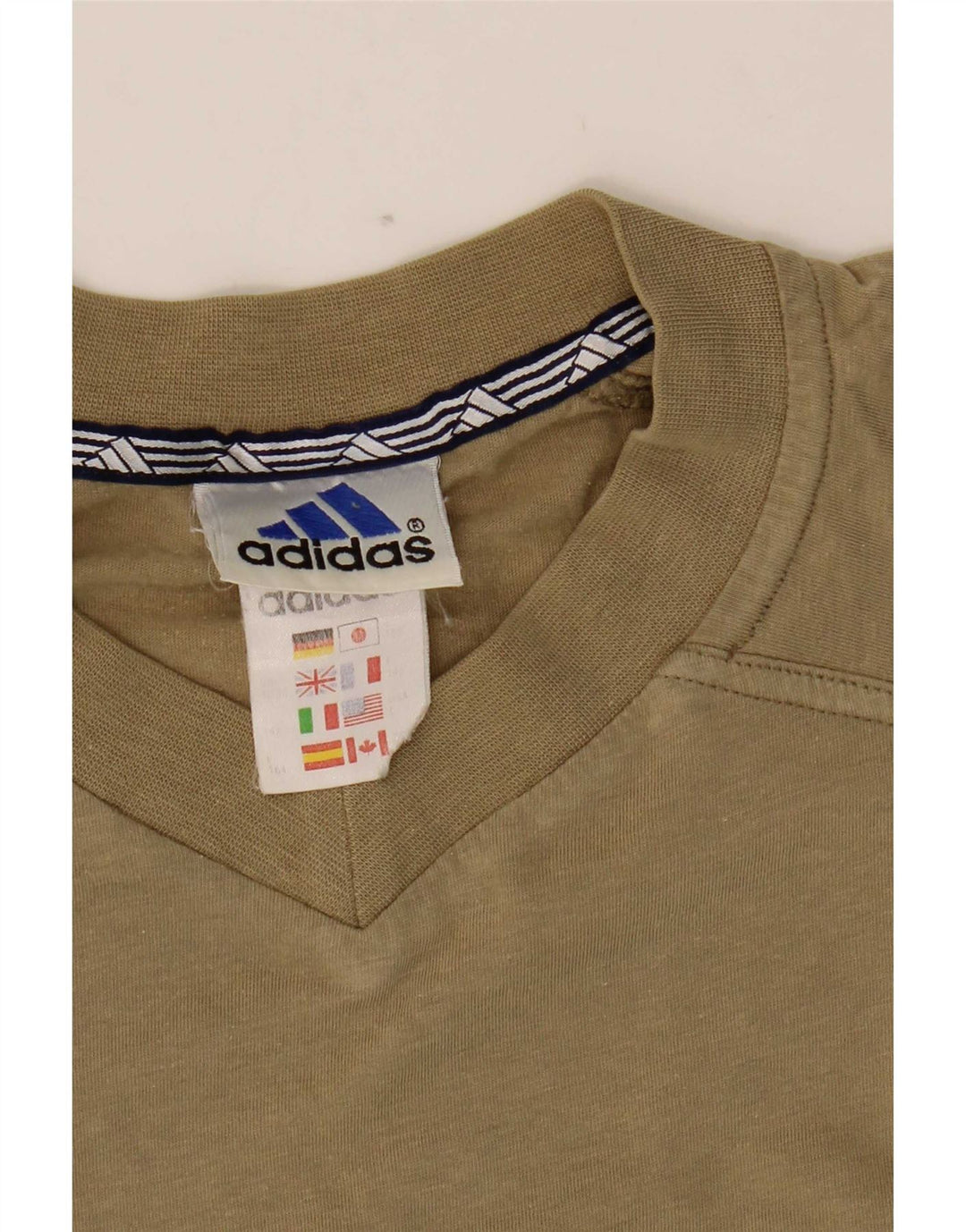Ανδρικό T-Shirt Adidas Top από μεσαίο χακί βαμβάκι