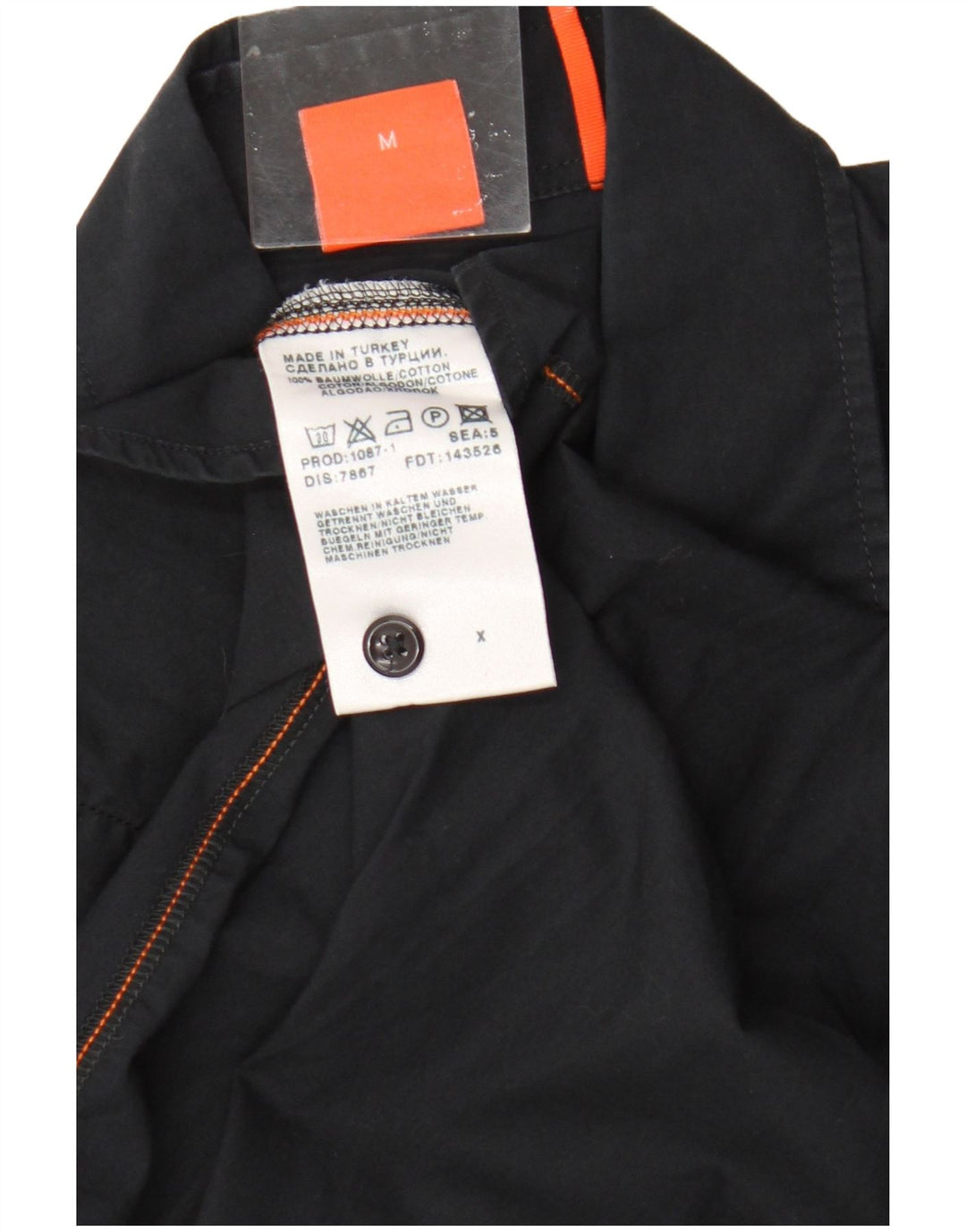 Ανδρικό πουκάμισο Hugo Boss, μεσαίο μαύρο βαμβακερό