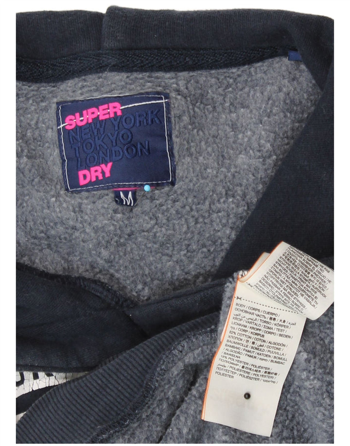 Superdry Γυναικείο γραφικό Oversized Hoodie Jumper UK 14 Medium Navy Blue
