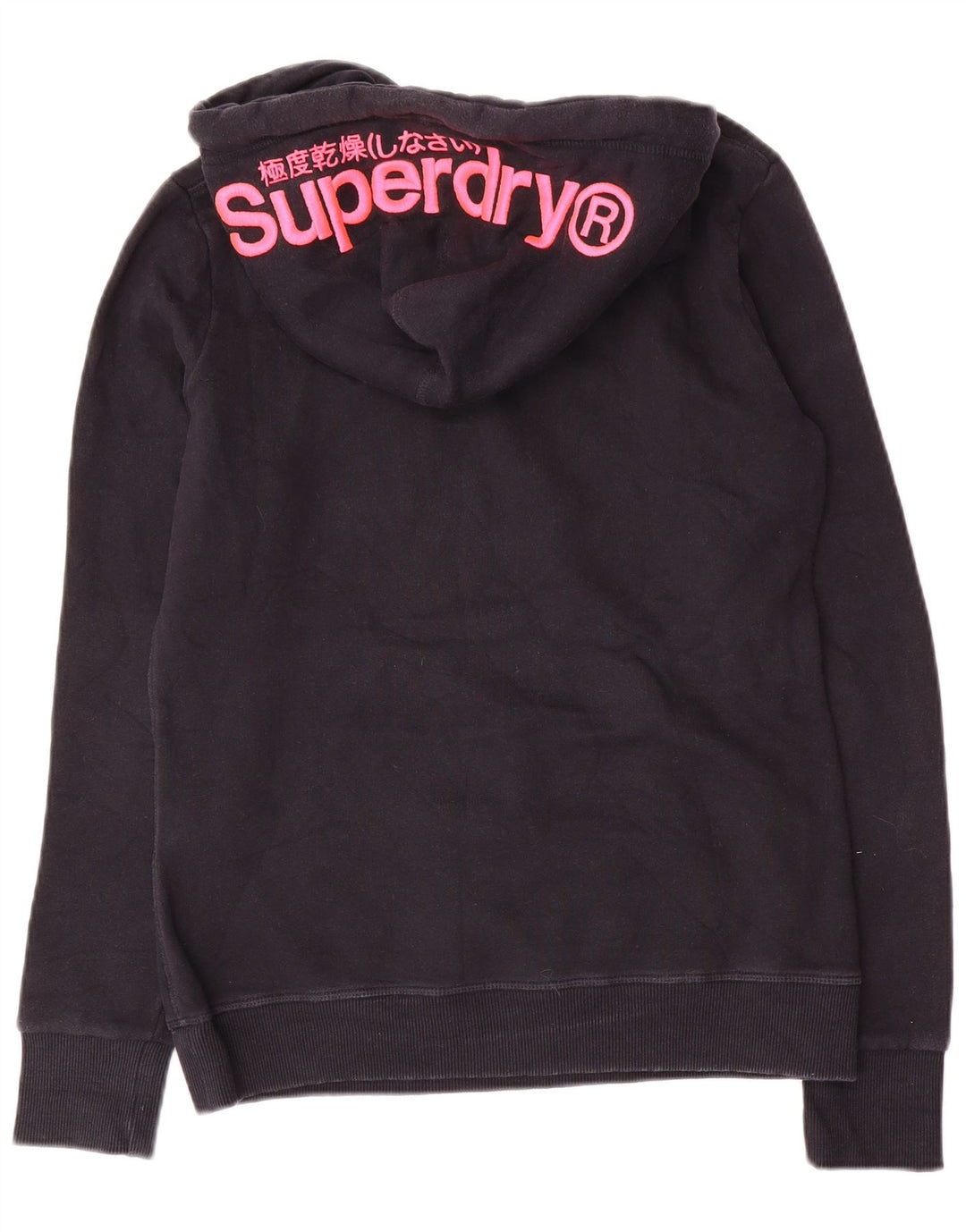 Γυναικείο γραφικό κουκούλα SUPERDRY UK 12 μεσαίο μπλε βαμβακερό