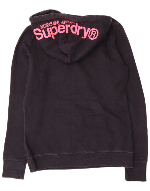 Γυναικείο γραφικό κουκούλα SUPERDRY UK 12 μεσαίο μπλε βαμβακερό