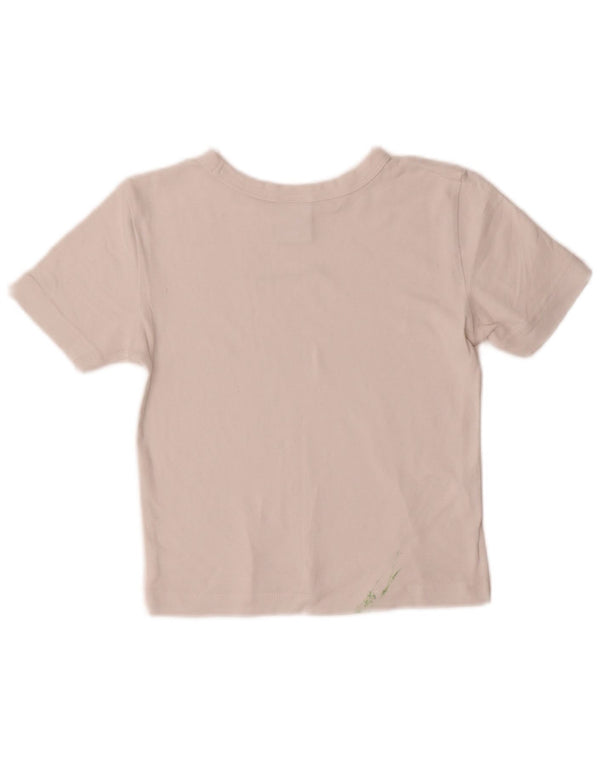 Champion Womens Crop Graphic T-Shirt Top UK 10 Small White