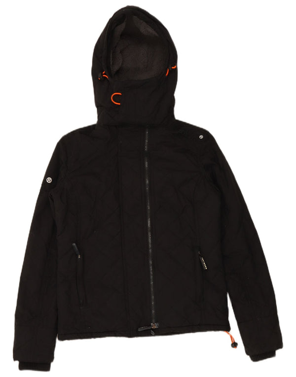 SUPERDRY Γυναικείο Windcheater Hooded Windbreaker Jacket UK 10 Small Black