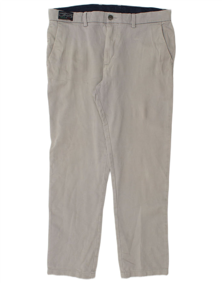 Marks & Spencer Ανδρικό παντελόνι Chino με κανονική εφαρμογή W36 L31 Γκρι βαμβακερό