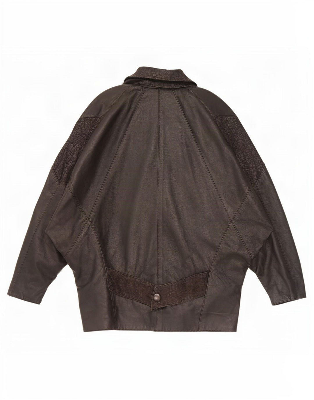Vintage Γυναικείο Oversized Δερμάτινο Μπουφάν UK 10 Small Black
