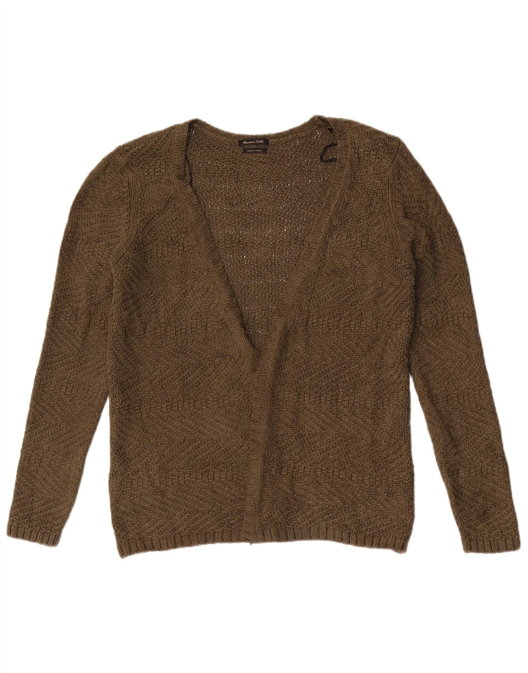 Massimo Dutti Γυναικείο ανοιχτό πουλόβερ ζακέτα UK 12 Medium Khaki