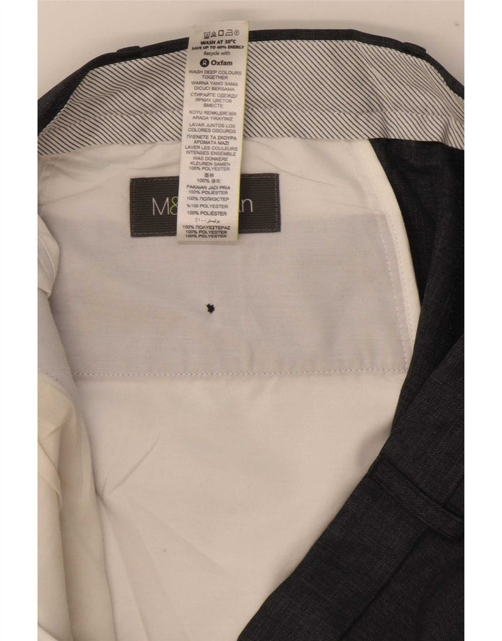 Ανδρικό ίσιο παντελόνι Marks & Spencer W38 L31 Blue Polyester