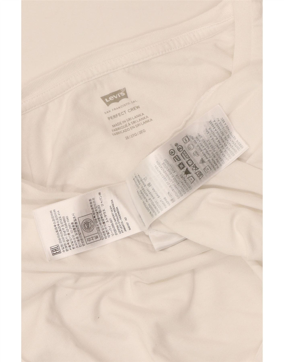 LEVI'S Γυναικείο T-Shirt Perfect Crew Top UK 20 2XL Λευκό βαμβακερό