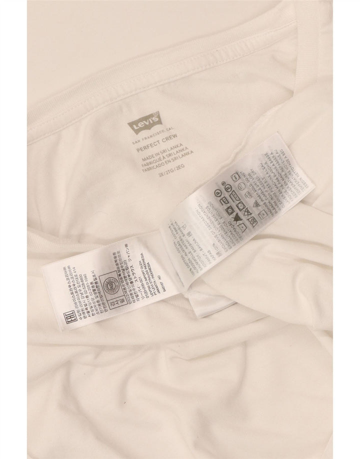 LEVI'S Γυναικείο T-Shirt Perfect Crew Top UK 20 2XL Λευκό βαμβακερό