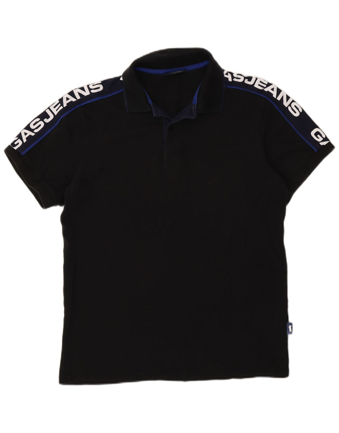 Ανδρικό πουκάμισο Gas Graphic Polo, μεσαίο μαύρο χρώμα, βαμβακερό