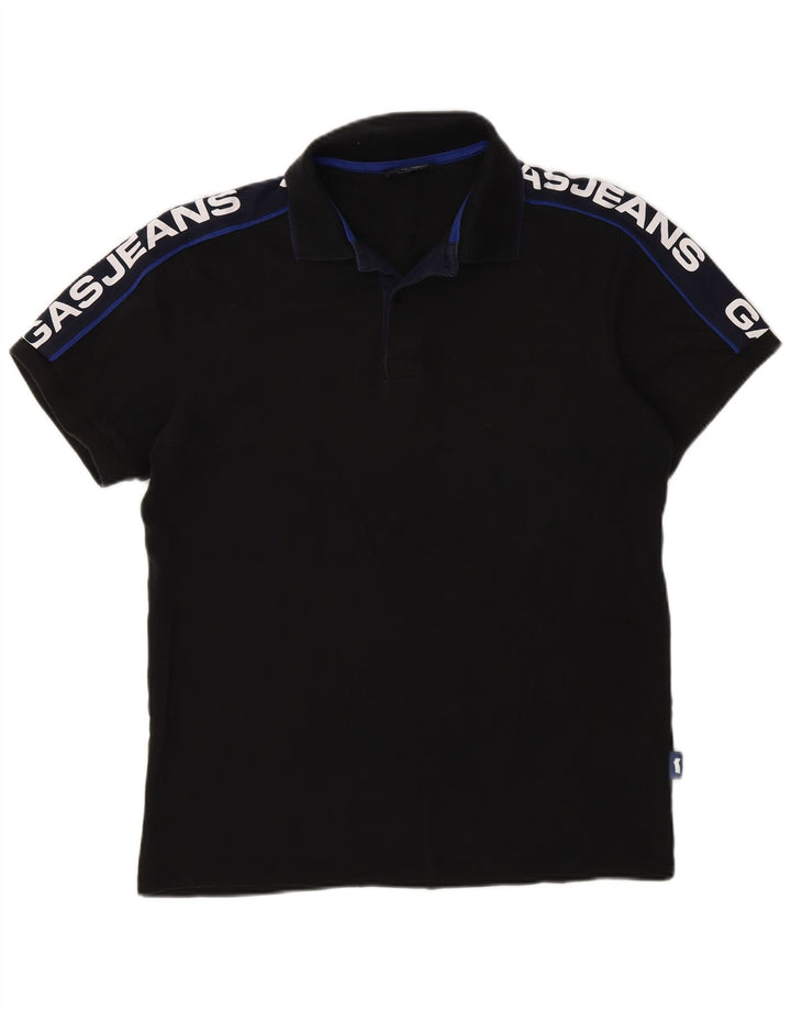 Ανδρικό πουκάμισο Gas Graphic Polo, μεσαίο μαύρο χρώμα, βαμβακερό