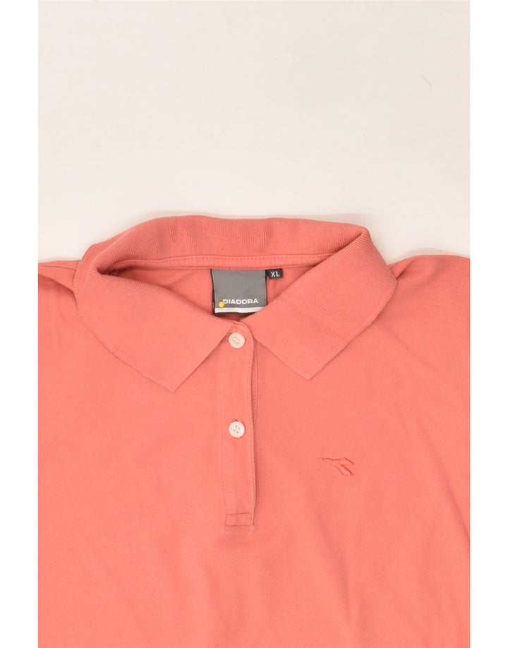 DIADORA Womens Polo Shirt UK 18 XL Pink Cotton | Vintage Diadora | Thrift | Second-Hand Diadora | Used Clothing | Messina Hembry 