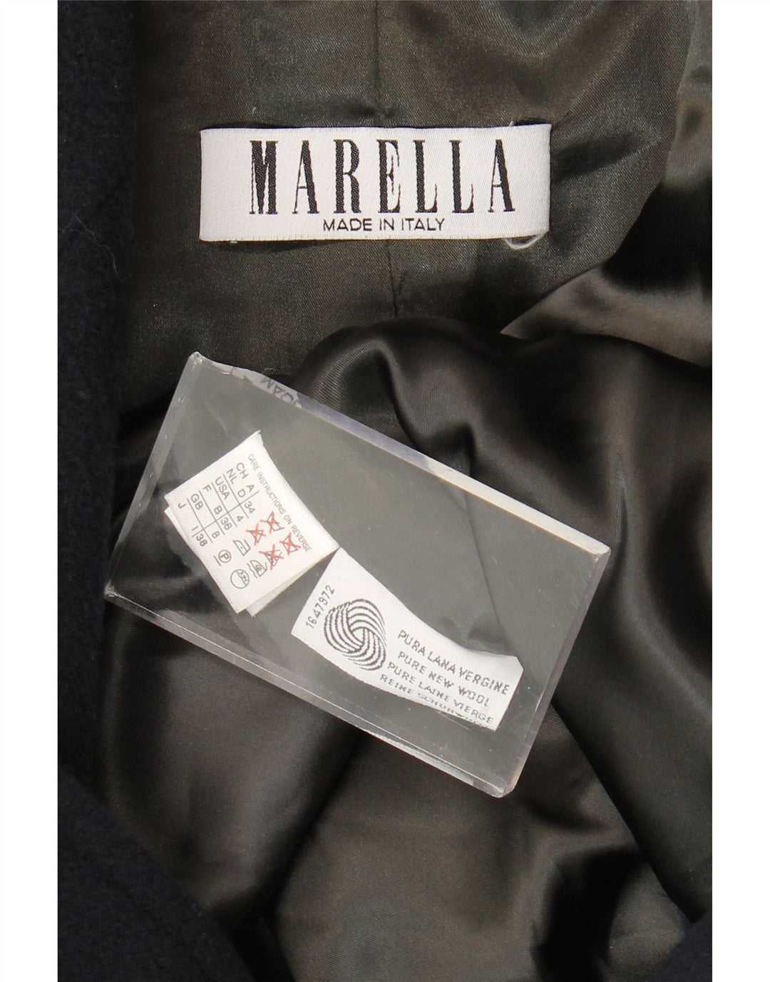 Marella Γυναικείο Παλτό με διπλό στήθος UK 8 Small Navy Blue