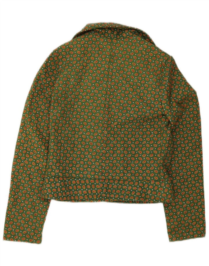 Vintage Γυναικείο Bomber Jacket UK 8 Small Green Paisley