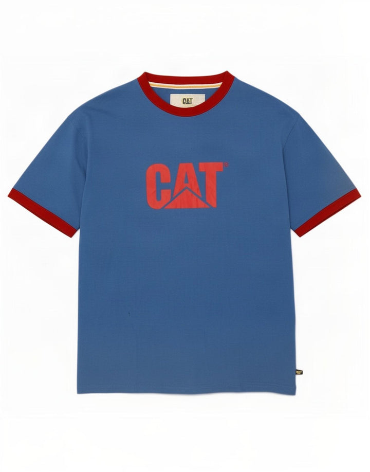 Caterpillar Ανδρικό γραφικό T-Shirt Top XL Blue Polyester