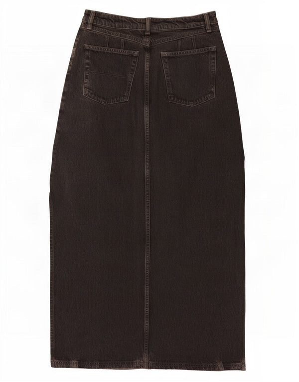 Topshop Γυναικεία Maxi Τζιν Φούστα UK 12 Medium W28 Μαύρη βαμβακερή