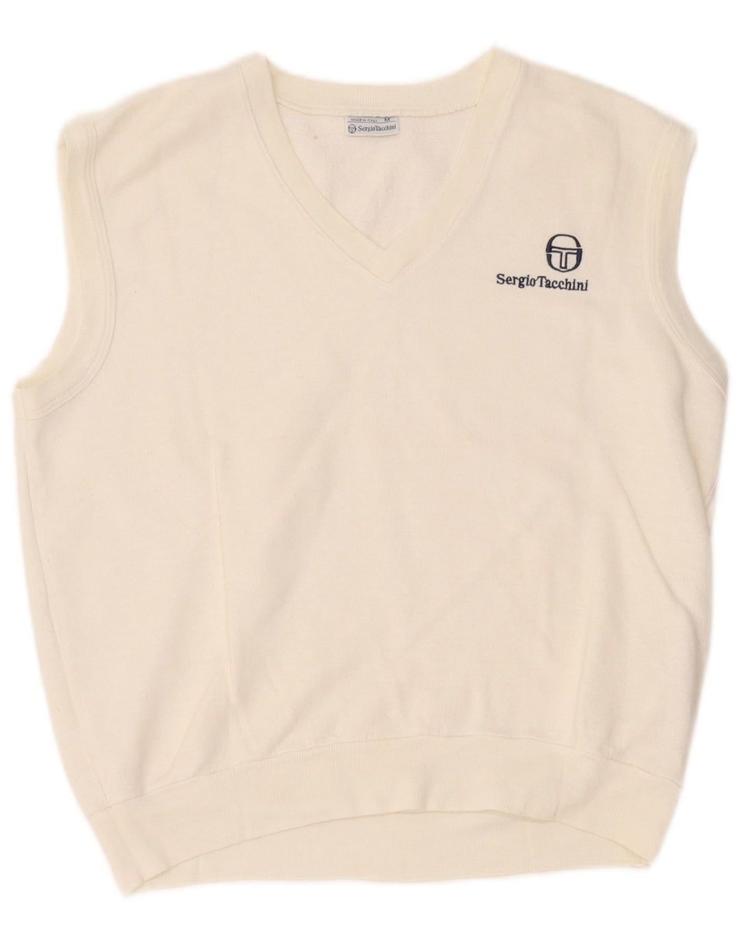 Ανδρικό αμάνικο φούτερ Sergio Tacchini, μεσαίο λευκό ακρυλικό