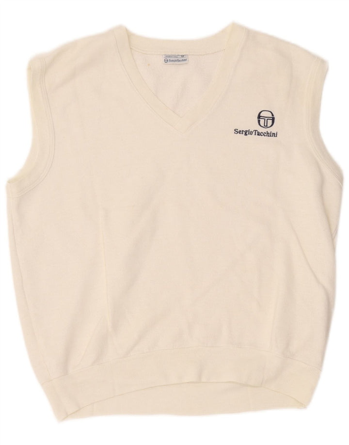 Ανδρικό αμάνικο φούτερ Sergio Tacchini, μεσαίο λευκό ακρυλικό