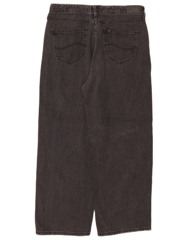 Lee Womens High Waist Crop Loose Jeans W30 L25 Μαύρο