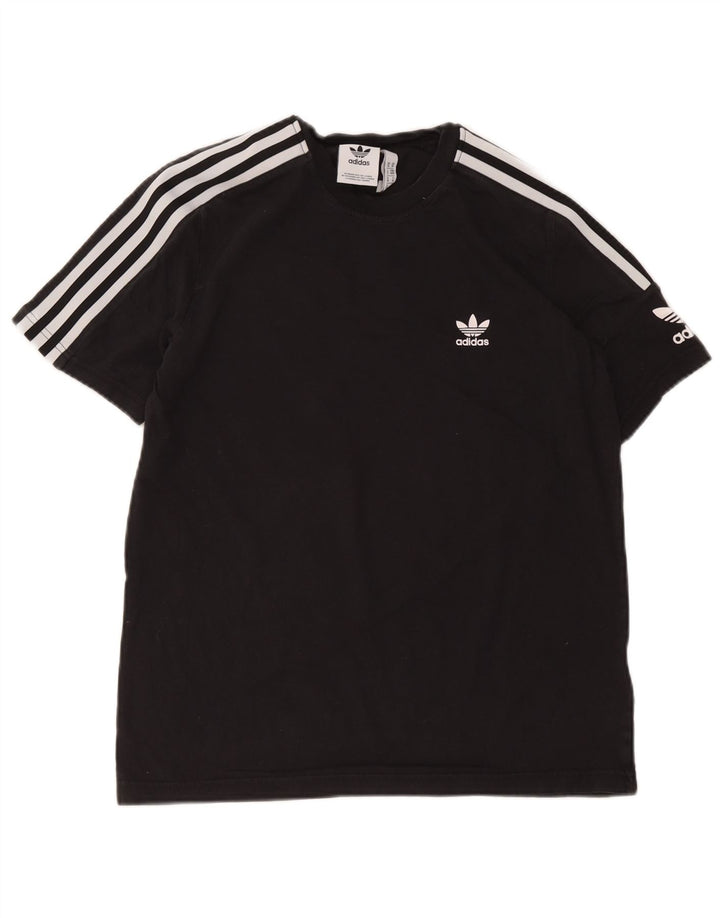 Ανδρικό T-Shirt Adidas Τοπ μεσαίο μαύρο βαμβακερό