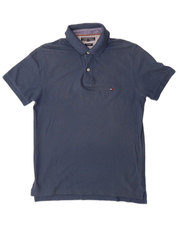 TOMMY HILFIGER Ανδρικό πουκάμισο Polo Slim Fit μεγάλο μπλε βαμβακερό