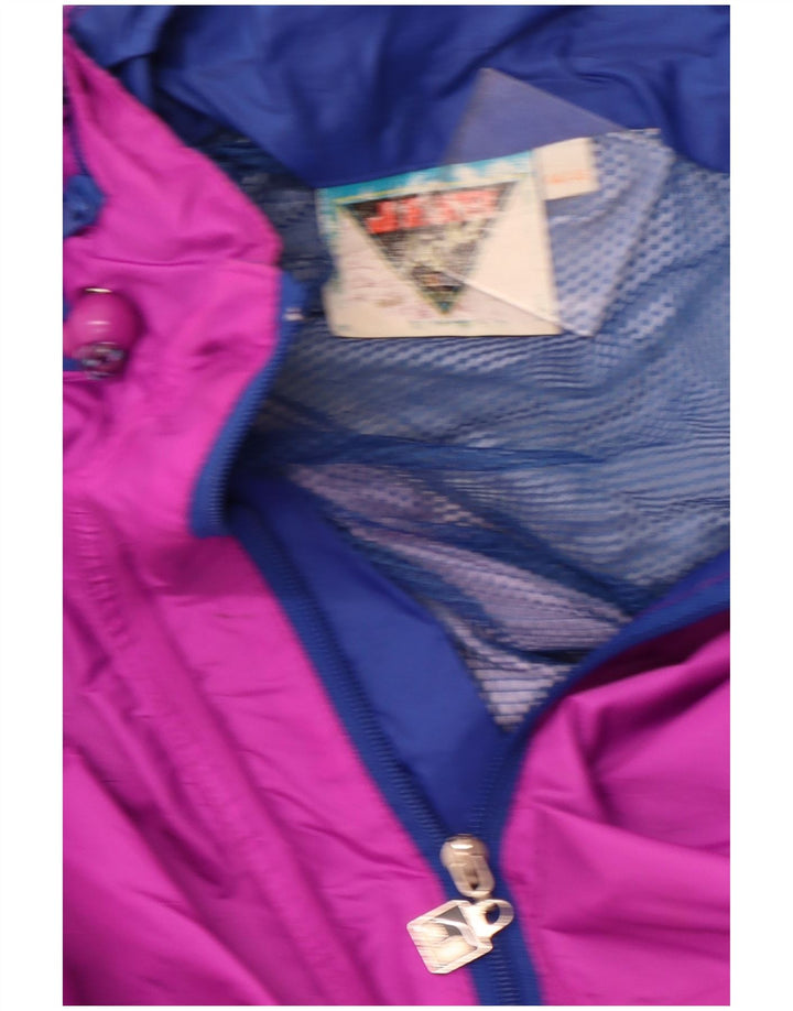 J JEANTEX Γυναικείο μπουφάν βροχής με κουκούλα UK 44/46 2XL Purple Colourblock