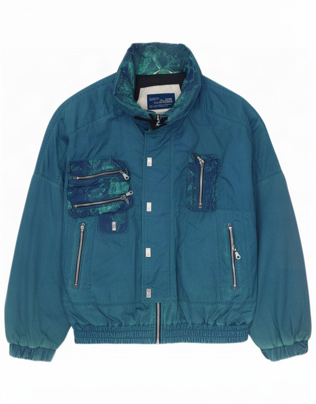 Vintage Ανδρικό Bomber Jacket IT 50 Large Blue Polyester