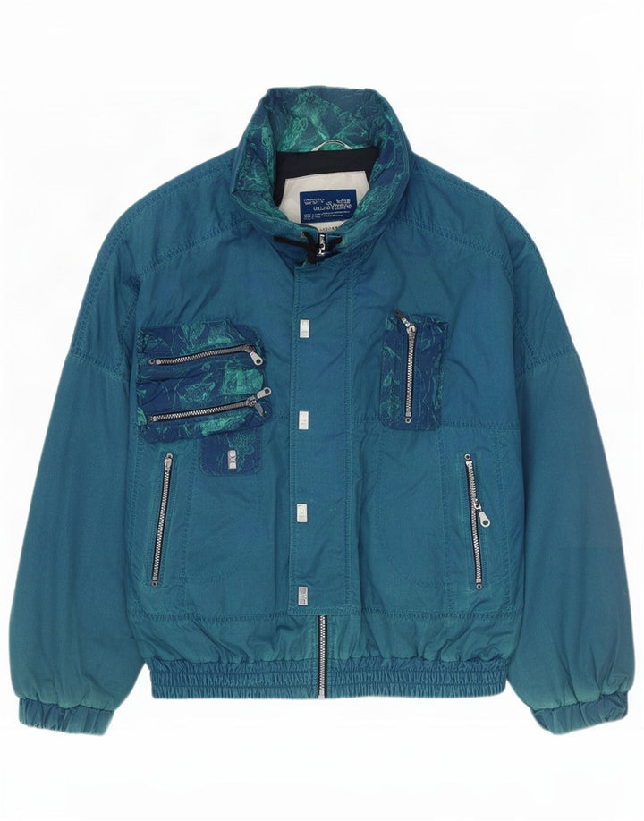 Vintage Ανδρικό Bomber Jacket IT 50 Large Blue Polyester