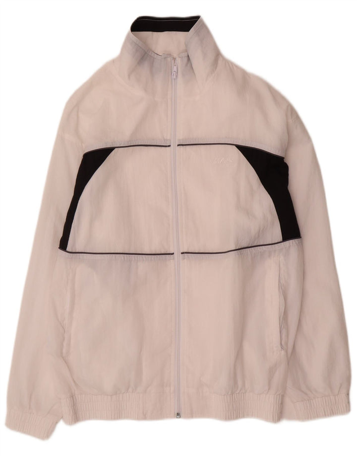 Vintage γυναικεία αθλητική φόρμα Top Jacket UK 12 Medium White Colourblock