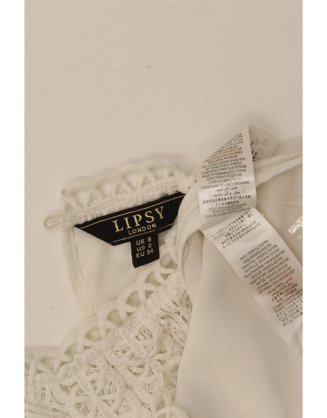 Lipsy Γυναικεία Μπλούζα Τοπ UK 6 XS Λευκός φλοράλ πολυεστέρας