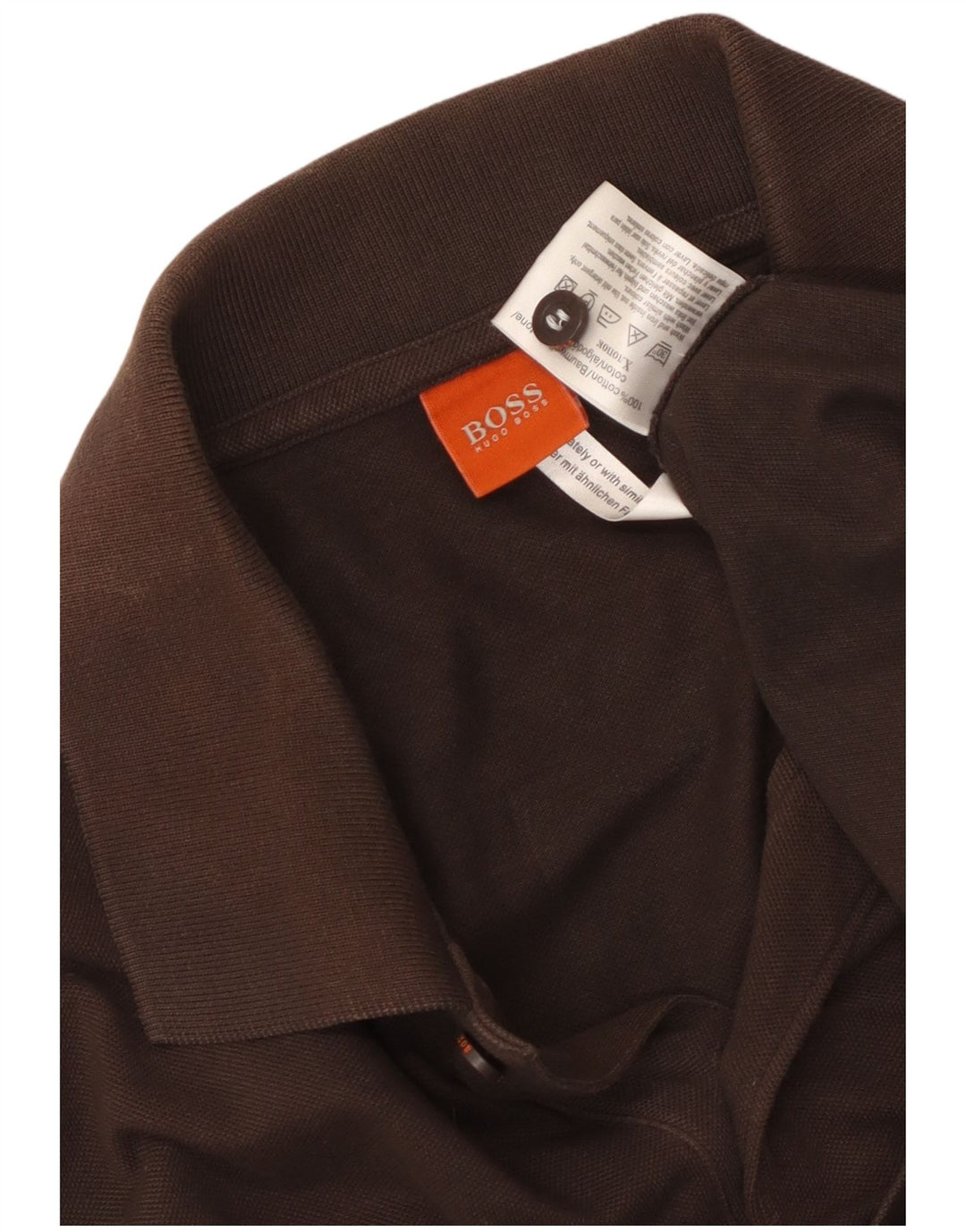 Ανδρικό μπλουζάκι πόλο HUGO BOSS XL Καφέ βαμβακερό