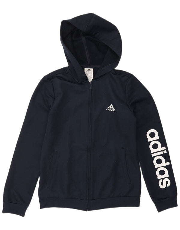 Ανδρικό πουλόβερ με κουκούλα με φερμουάρ ADIDAS UK 8/10 Small Navy Blue Polyester