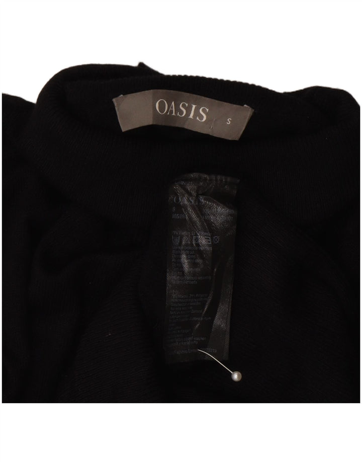 Γυναικείο πουλόβερ με ρολό λαιμόκοψης Oasis UK 10 Small Black Viscose
