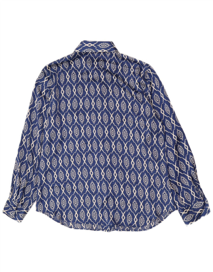 Zara Γυναικείο πουκάμισο UK 10 Small Blue Ikat