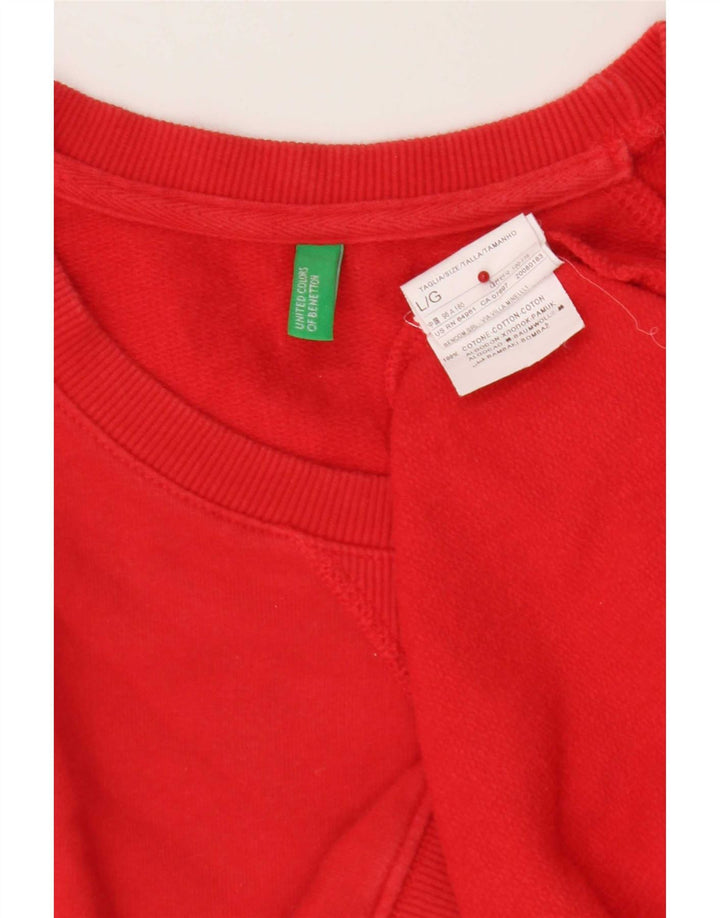 Ανδρικό φούτερ Benetton Jumper μεγάλο κόκκινο βαμβακερό