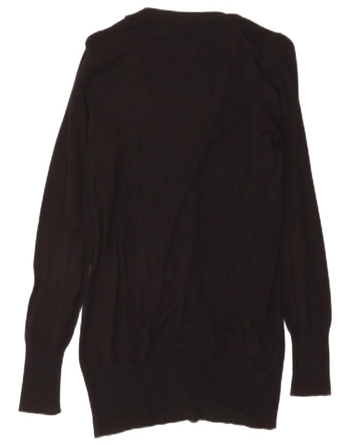Zara Γυναικεία Ζακέτα Longline UK 14 Medium Black Viscose