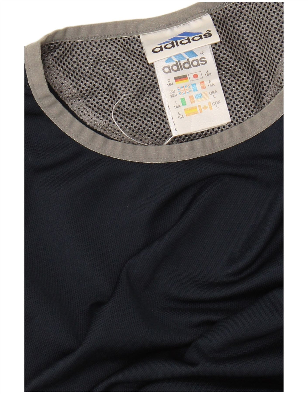 ADIDAS Boys T-Shirt Top 13-14 Years Navy Blue Polyester