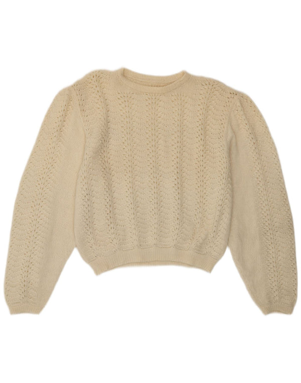 Vintage γυναικείο πουλόβερ με λαιμόκοψη UK 16 Large Off White