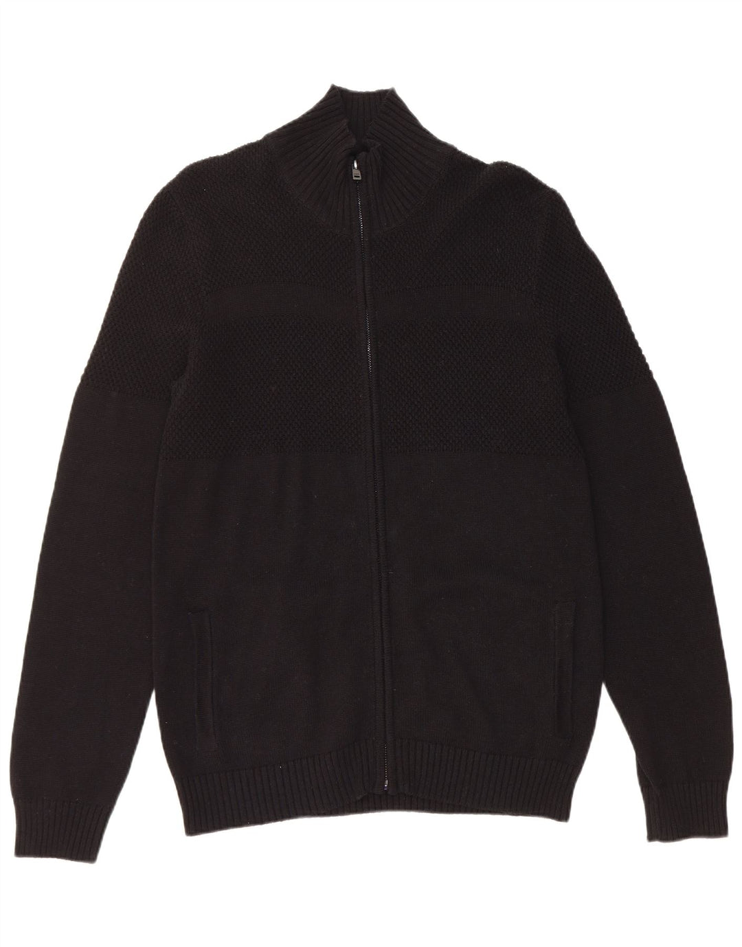 Ανδρικό πουλόβερ GUESS Ζακέτα μεγάλο μαύρο βαμβακερό