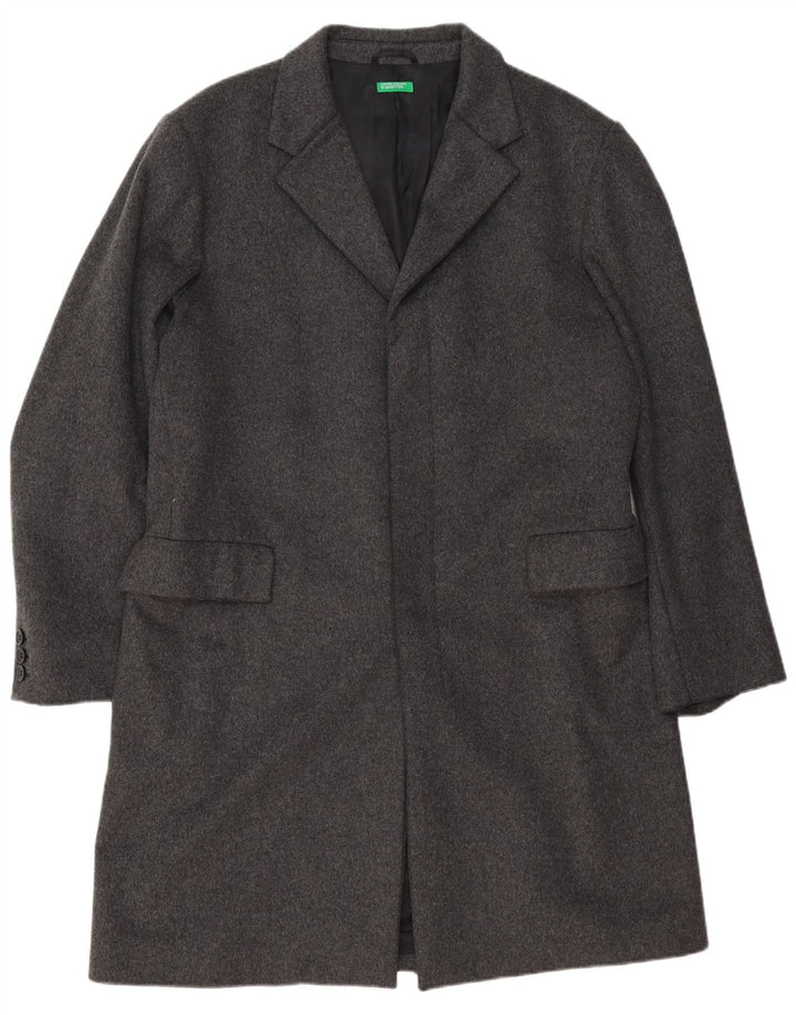 BENETTON Ανδρικό Πανωφόρι IT 52 XL Γκρι Μαλλί