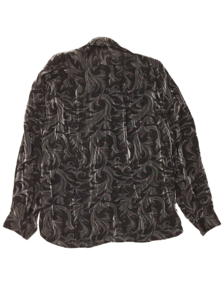 LUCIANA Γυναικείο πουκάμισο με βολάν μπλούζα μπροστά IT 42 Medium Grey Paisley