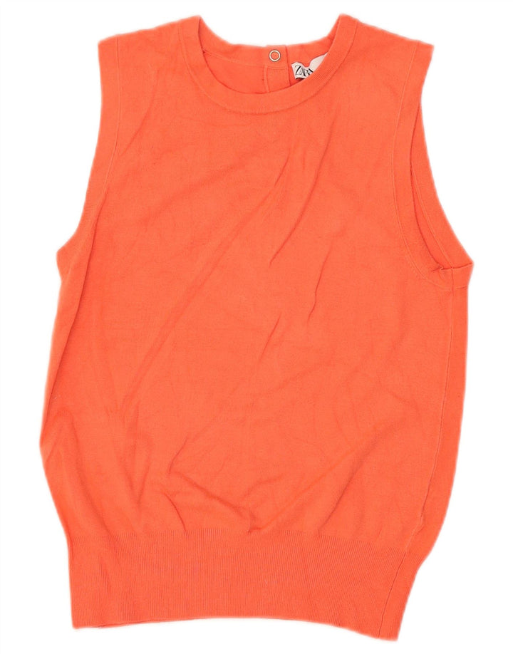 Zara Γυναικείο Γιλέκο Tank Top UK 10 Small Orange