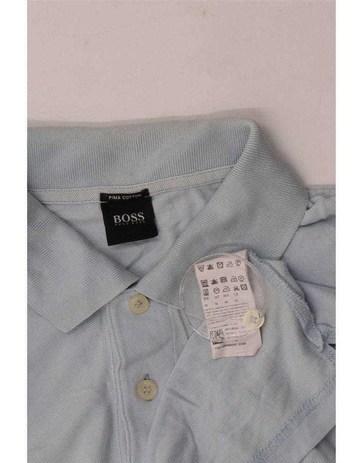 Ανδρικό πουκάμισο πόλο Hugo Boss, μεσαίο μπλε βαμβακερό
