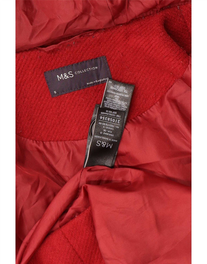 Marks & Spencer Γυναικείο παλτό Duffle με κουκούλα UK 8 Small Red