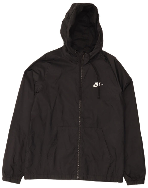 Nike γυναικείο μπουφάν βροχής με κουκούλα UK 38 Medium Black Nylon Sports