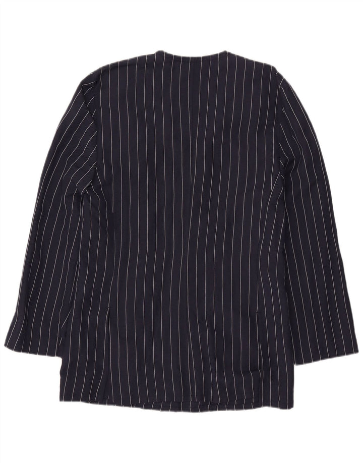 Vintage γυναικείο τζάκετ με 4 κουμπιά σακάκι IT 44 Medium Navy Blue ριγέ