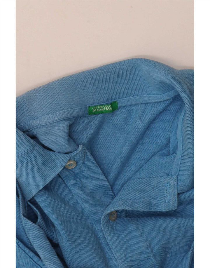 Benetton Ανδρικό Πόλο Μπλουζάκι Μεσαίο Μπλε